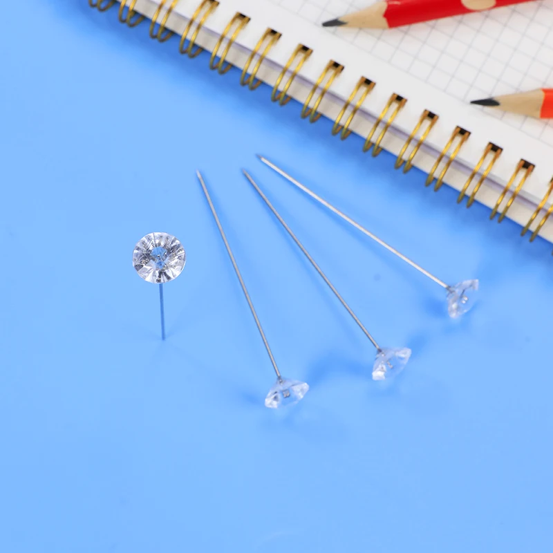 China manufacture High Quality Transparent Crystal Head Pins diamond pin Safety Pins