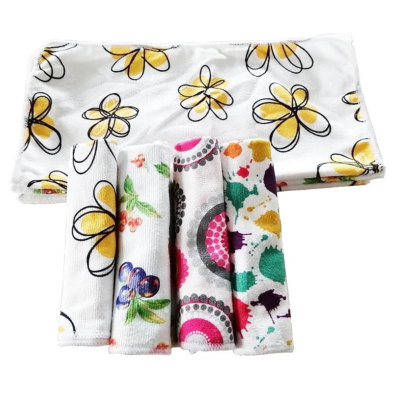 Microfiber household all purpose cleaning cloth with printing