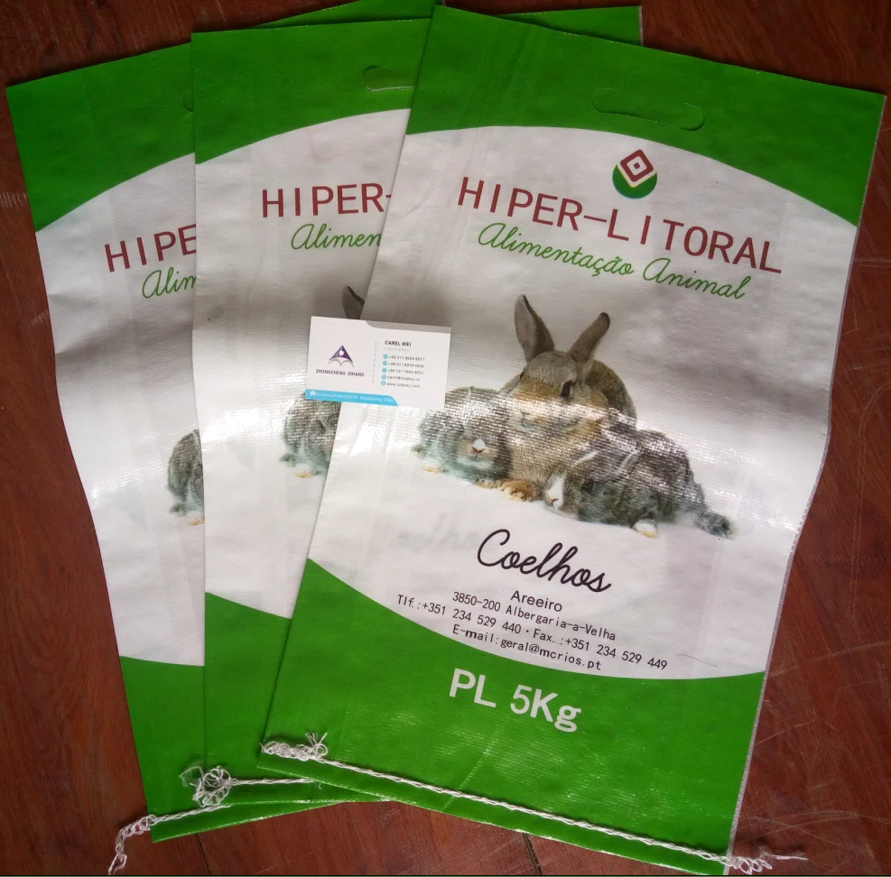 farm animal feed packaging bulk bags 50kg pp packing bag for rabbit cow horse sheep duck chicken feed 5kg 20kg