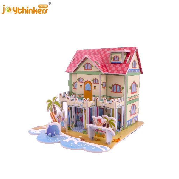 DIY 3d puzzle jigsaw assembling educational toy custom print jigsaw puzzle new toys for kids happy family doll house