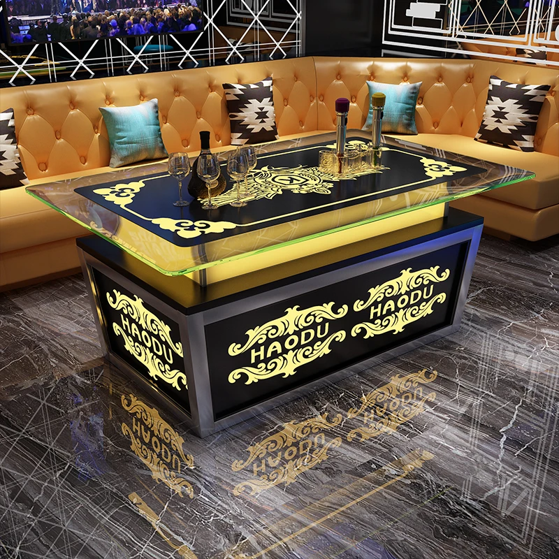 Cool Bar Furniture Nightclub Ktv Night Club Led Cube Table Wholesale Hookah Lounge Furniture