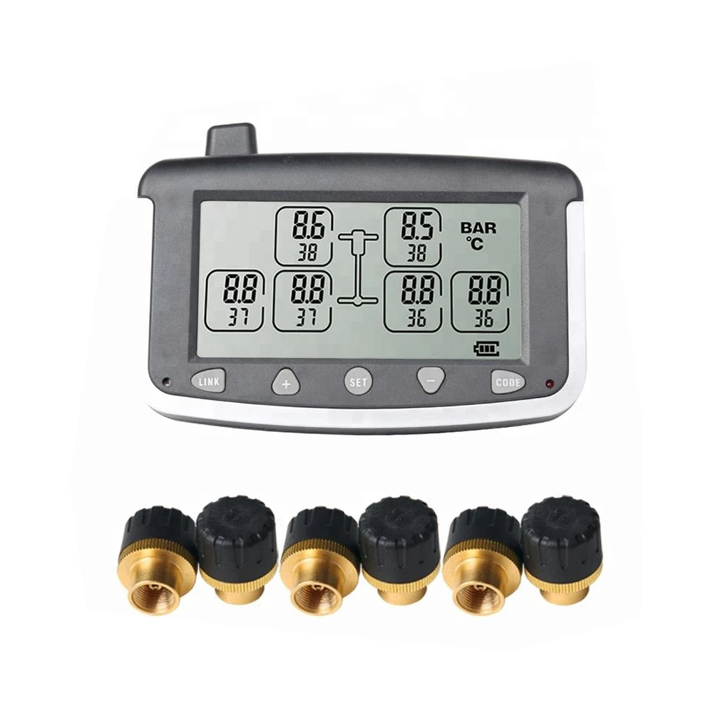 Truck and trailer RV motorhome external sensor Tire Pressure Monitoring System 6 Tires TPMS