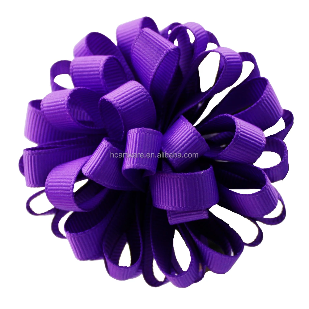 HCArtware Amazon hot sale New  ribbon hair accessories new design compound 3 inch hair bows for girls beauty flower hair clips