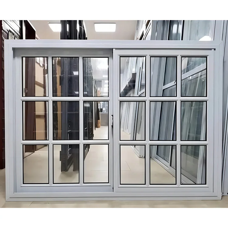 Wholesale Pvc Graphic Design Horizontal Commercial Thermal Break Magnetic Screen Partition Customizable UPVC Sliding Window