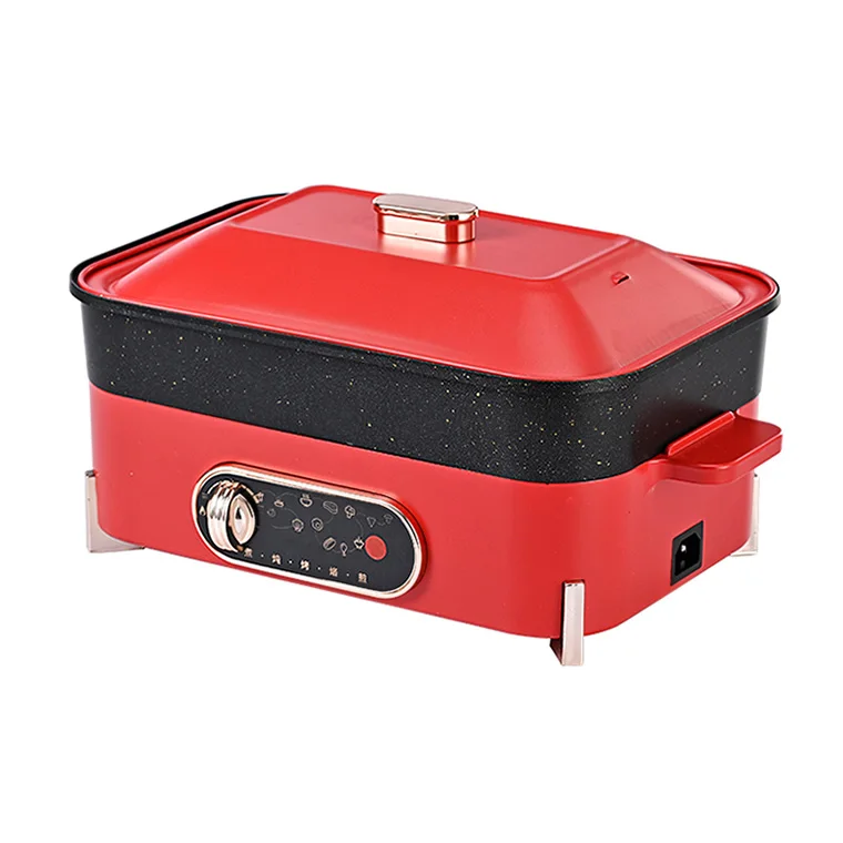 Chukang hot selling portable 1400w large capacity household square electric non stick frying pan electric hot pot square pot