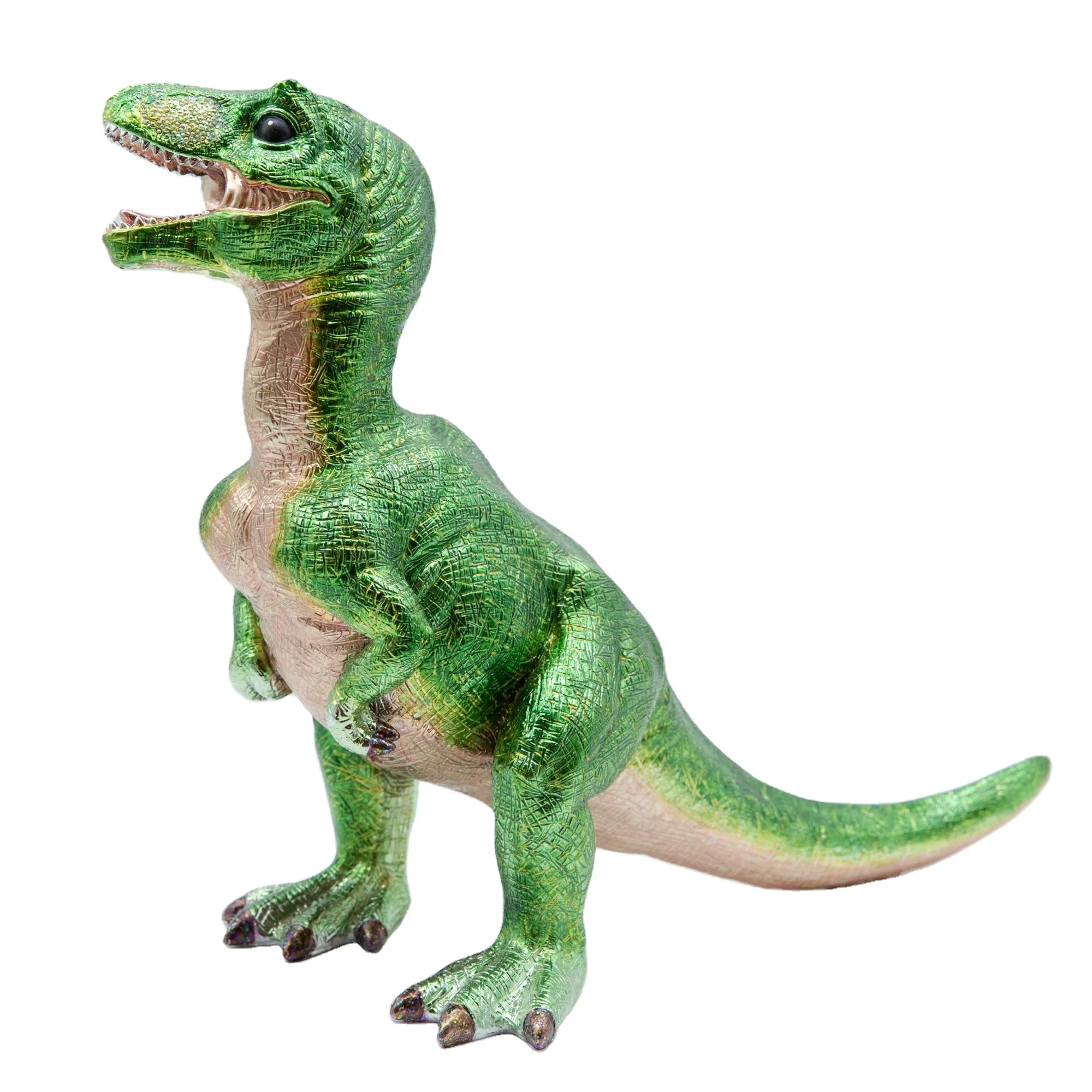 Superior Quality Polyresin Colorful Standing T-Rex Table Desk Child Room Decor Life Size Resin Dinosaur Statue Model Manufacture