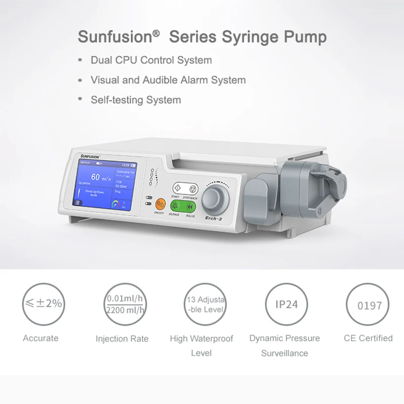 BYOND 3.5 inch LCD touch screen portable Cheap Price Medical V Infusion Pump with WIFI function