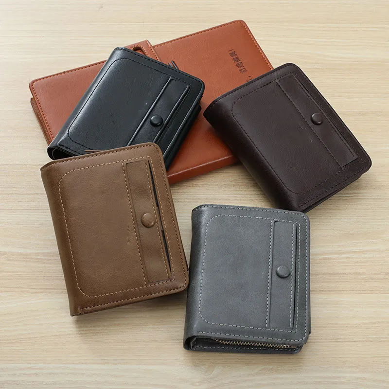 RU High Quality PU Leather Holder Man Passport Portable Classic Multifunctional Card Wallets for Men