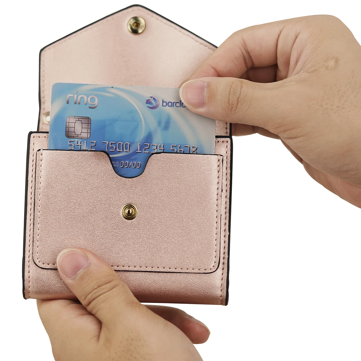 ODM/OEM RFID блокирующий компактный тонкий мини-кошелек из искусственной кожи для девочек