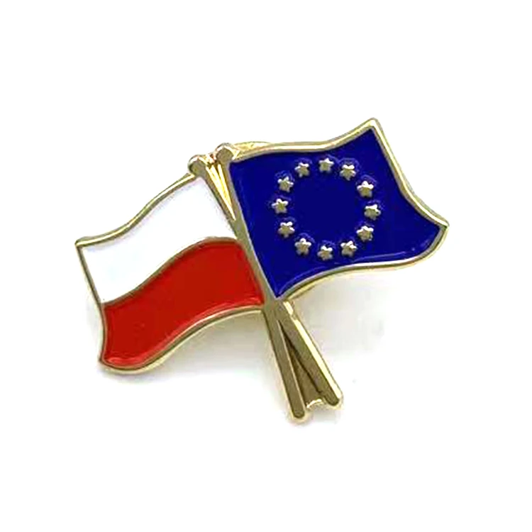 Factory Custom Die Casting lapel pins Copper Flag Shape Iron