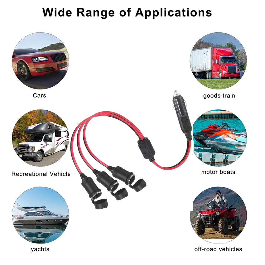 Female Car Charger Connector 12V Cigar Power Supply Plug 2x socket for Breast Pump Car Vehicle Lighter Adapter