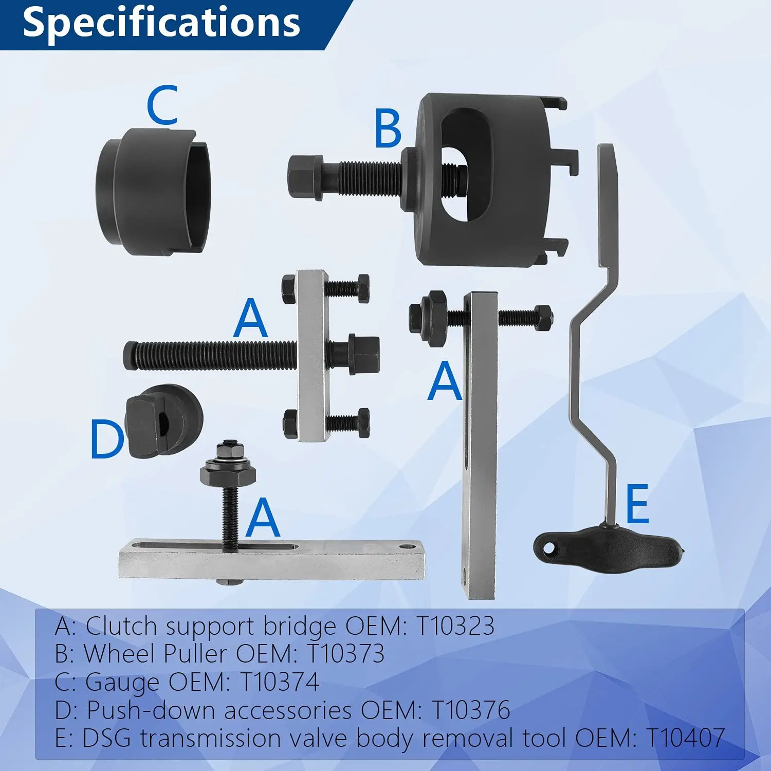 7 Speed DSG Clutch Installer Remover Dual-Clutch Transmission Tools Compatible for VAG VW Audi DSG T10373 T10376 T10323