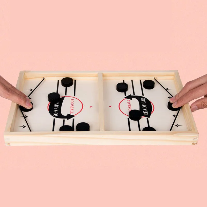 Sling Puck Game 29*54cm Board Super Table Desktop Battle Winner Game Adults and Kids Family Game Wooden Toys