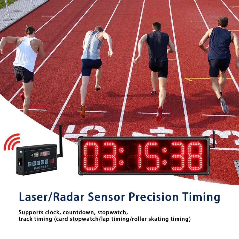 YIZHI Wireless Radar Induction Precision Timing Digital Running Speed Training Timer for Motorcycle Bicycle Marathon Racing