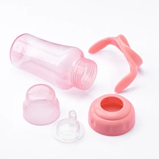 New Baby Feeding Products BPA Free 3 in 1 Lovely Cartoon 150ml/210ml/330ml Baby Sippy Cup/Baby Training Bottle With Straw