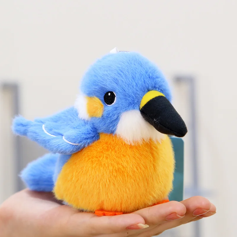 Nest Sparrow Simulation Plush Birds Cute Kingfisher Plush Keychains Parrot Soft Toys for Bag Pendant Kids Gift