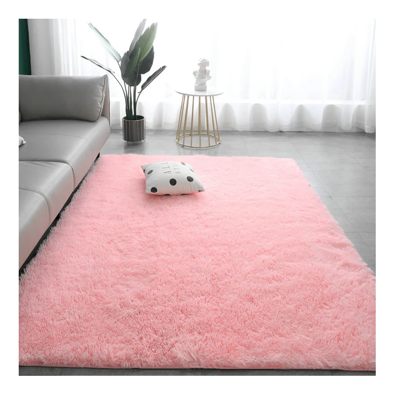 Tianjin Covor Loop Pile Cute Pink Shaggy Custom Small Washable Carpet For Living Room