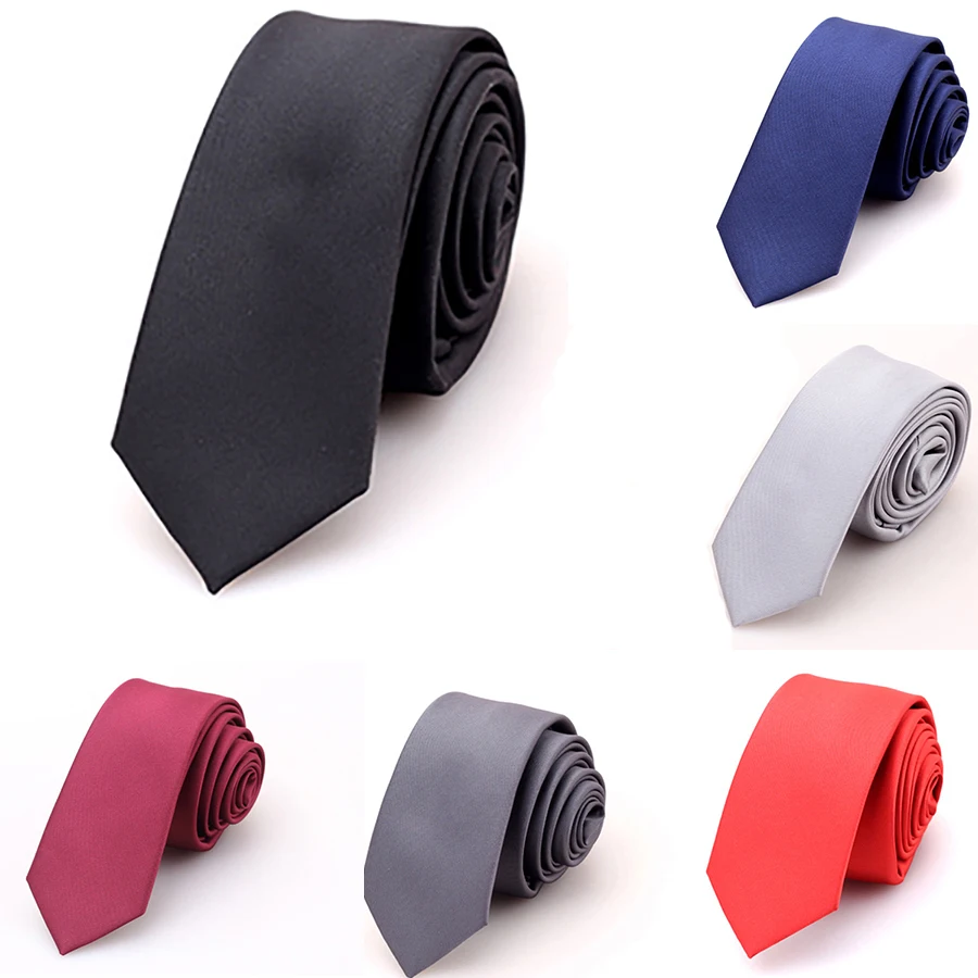 Men Solid Skinny Necktie Fashion Casual Slim Fit Tie 5 cm Formal Wedding Party Ties Male Butterflies Silk Business Necktie