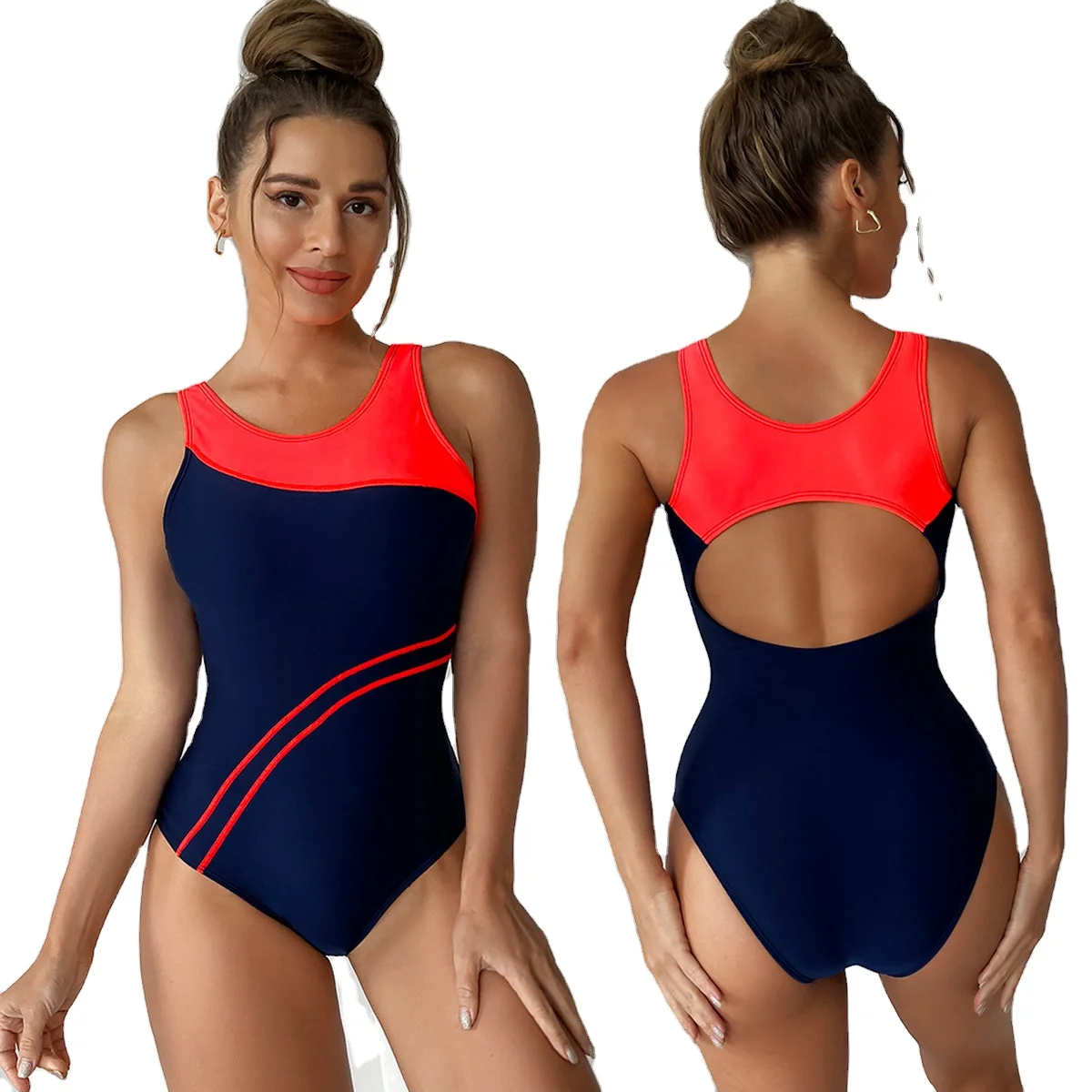 Wholesale Swimwear Sexy Sports One-Piece Swimsuit Fitness Swimwear For Women