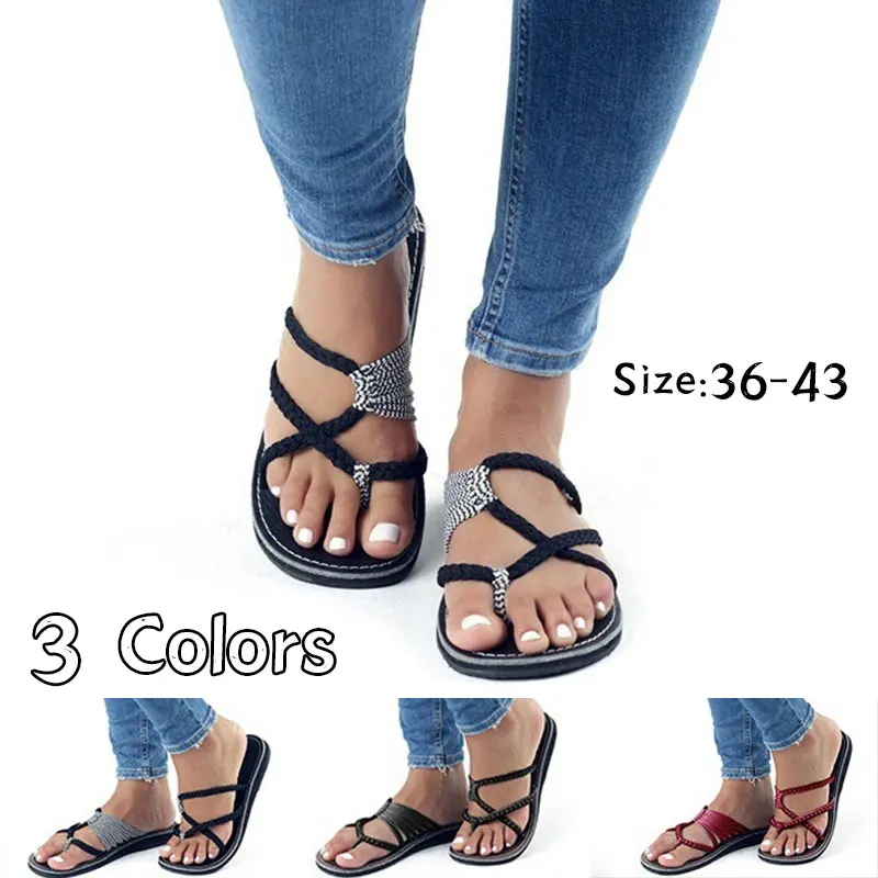 Hot Design Summer Woman Shoes Flip Flops Woman Beach Sandals Lady Low Heel Sandals Footwear