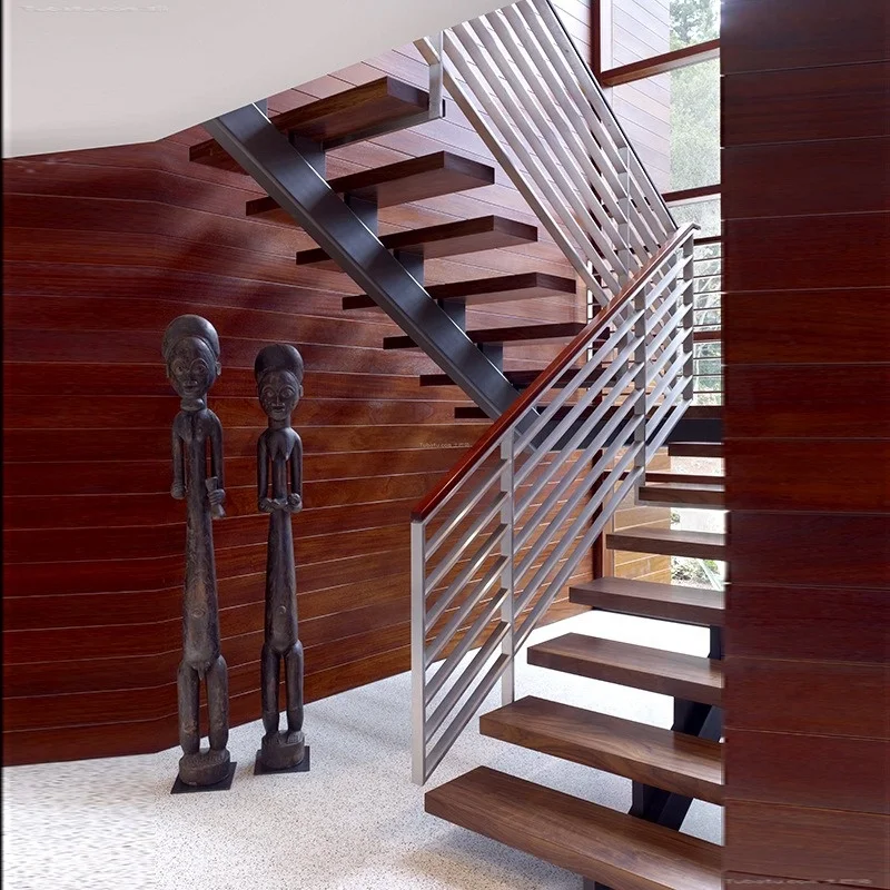 customized modern indoor metal iron steel exterior spiral stairs staircase handrail treads for living room factory