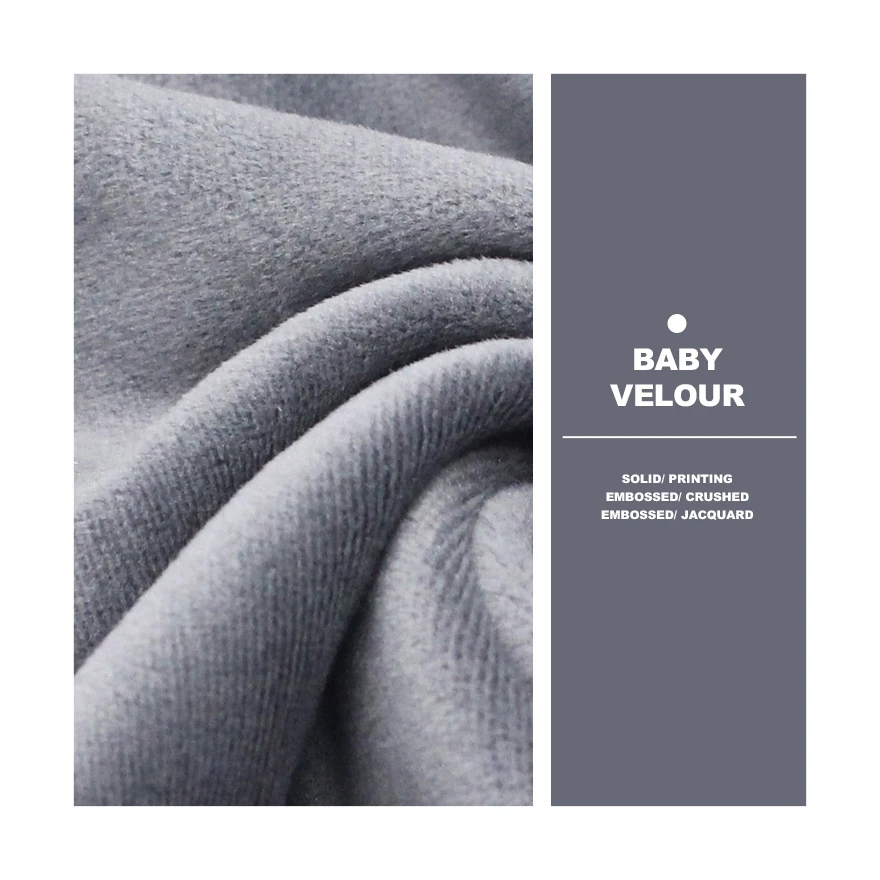 100%Polyester 230GSM Baby Velour Velboa/ Velour Fabric Velvet Fabric for Baby Sofa/ Dolls/ Plush Toys