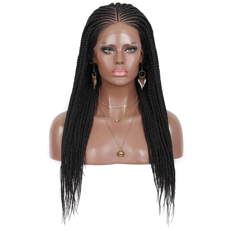 Crochet Micro Box Cornrow Braid Dreadlock Lace Frontal Wigs 100% Cheap Synthetic Fiber Hot Selling For Black Women Vendor