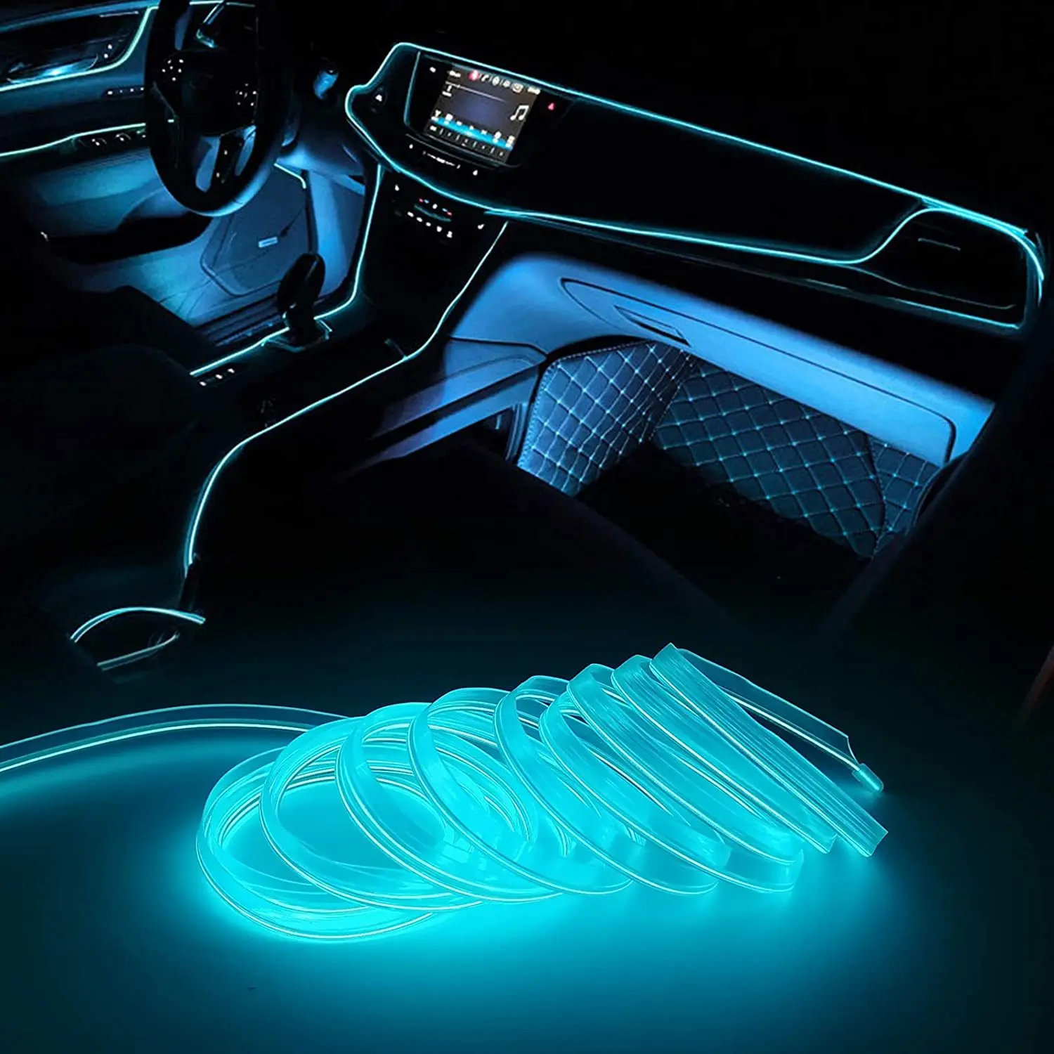 RICHSHINING RGB Led 1/2/3/4/5 метров Красочные гибкие неоновые огни полосы автомобильные аксессуары атмосферная лампа с сигаретой для автомобиля