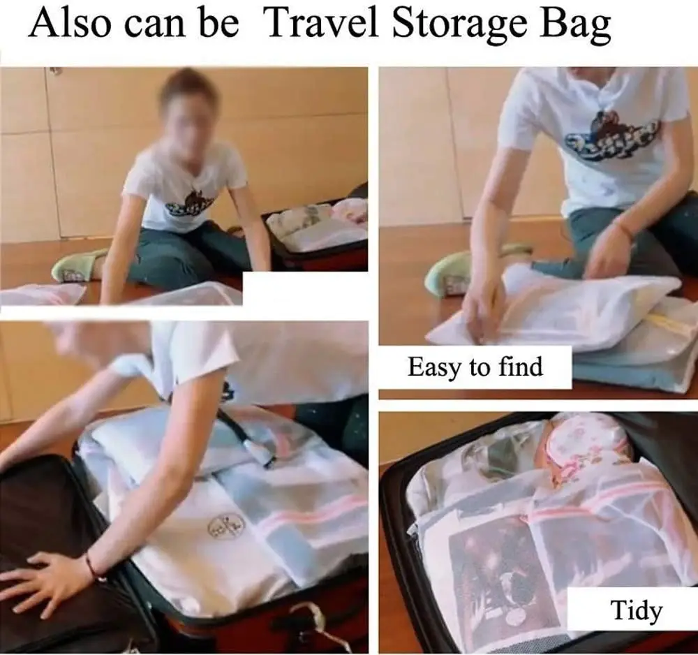 Custom Zippered Mesh Laundry Wash Bags Foldable Delicate Lingerie Bra Socks Underwear Washing Machine Clothes Protection Net