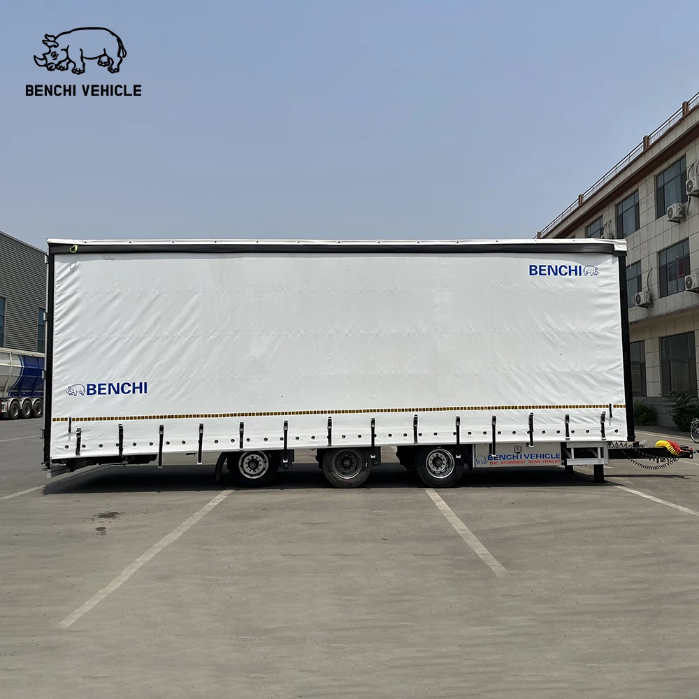Full Farm Trailer Tractor Curtain Cargo Drawbar Trailer For Sale