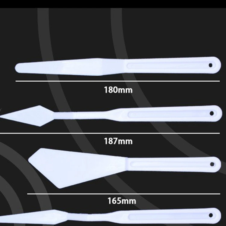Wholesale Crafts Supplies Ceramic Tools 6pcs different size white plastic palette knife set with painting