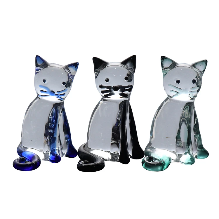 Custom glass small animal figurines hand blown collectible craft home decor