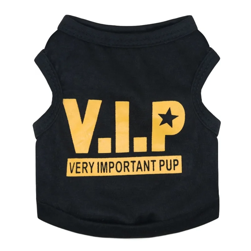 Cool VIP Custom Summer Pet Accessory Very Important Pup Funny Printed Cotton Dog Clothes Sustainable Small Dog Apparel
