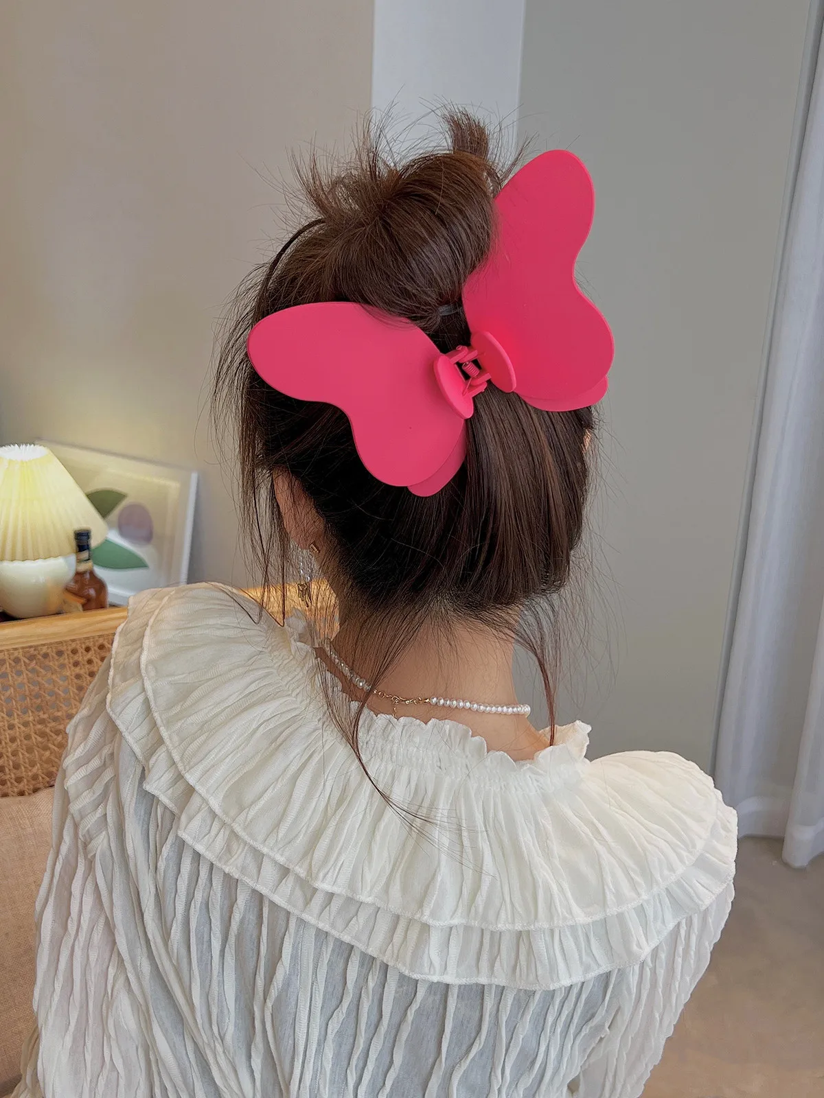 Wholesale Fashion 16cm Oversized Butterfly Double Layers Claw Clamp 3D Plastic Hair Clips Girls Candy Colors Jaw Clips