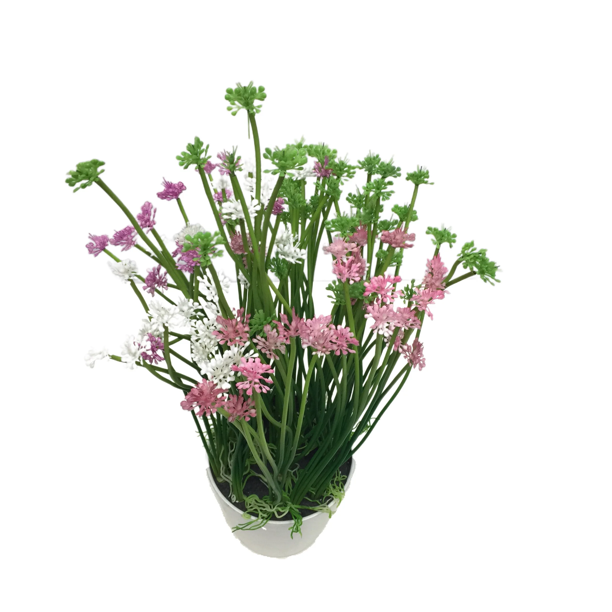 Shallots Artificial Plants With Pot Set, Artificial Bonsai Pots Cheap Pot