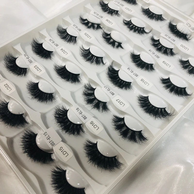 
Volume fluffy strip mink lashes,customized luxury vegan 100% mink eye lashesh,false natural fluffy 3d 5d 25mm mink eyelashes 