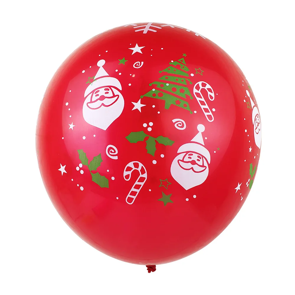 Colorful  Red and Green merry christmas  Latex Balloons Santa Claus Printed Balloons for Christmas Party Decoration