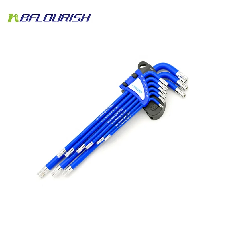 Ready to Ship 9pc color plastic coated short arm L torx key wrench set T-type torx key allen keys