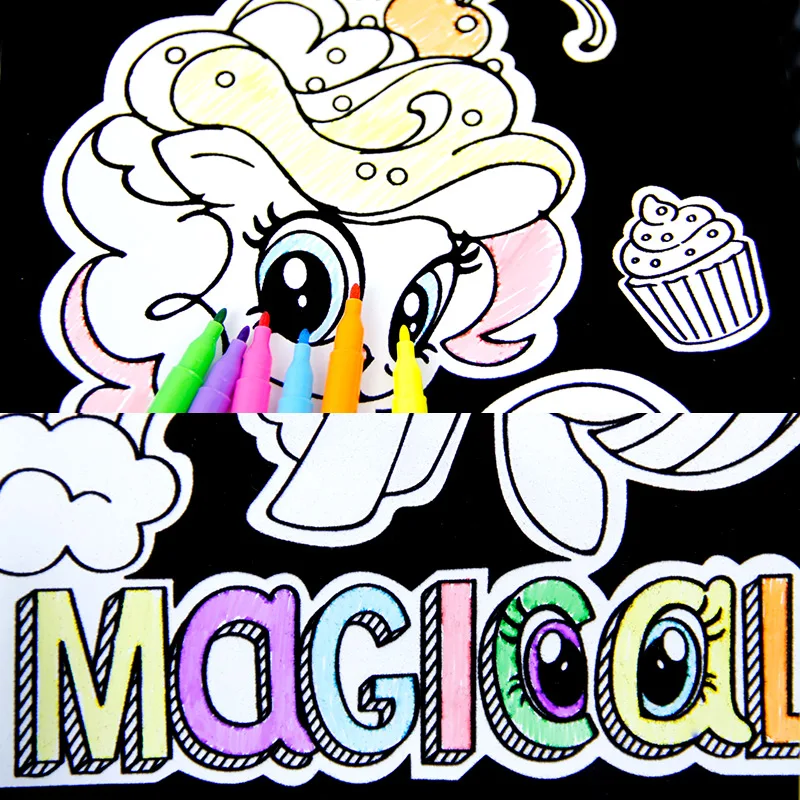 Новое поступление, бархатный Печатный флокирующий цветной альбом для рисования, набор рисунков для детей