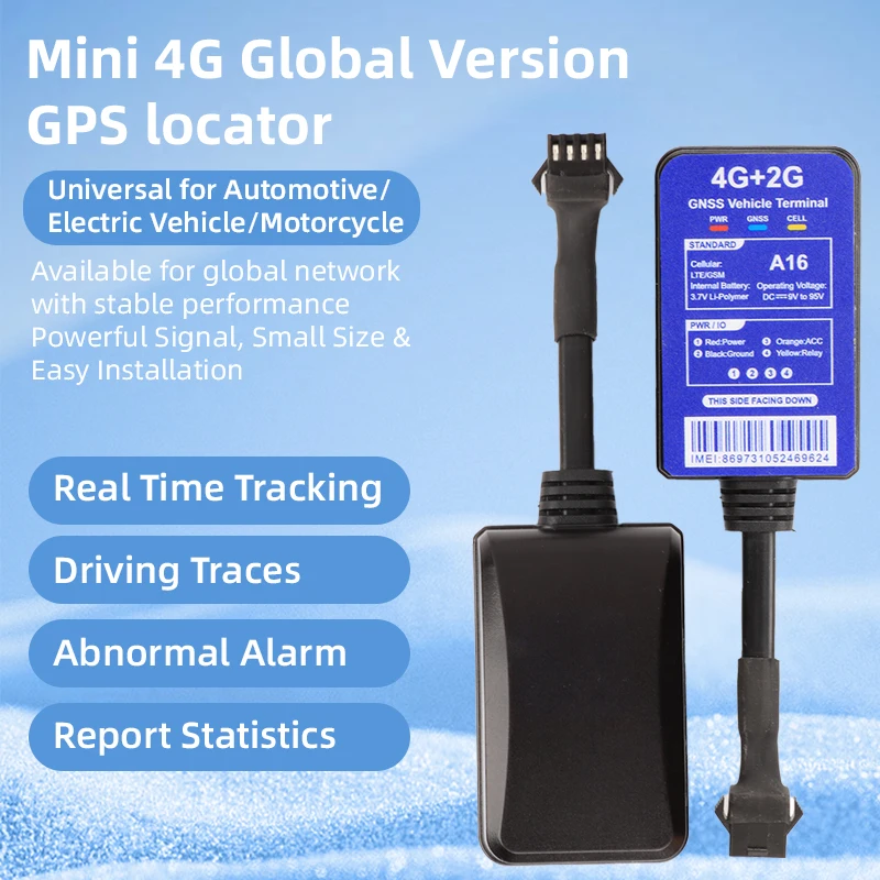 A16 Ultra Mini Car GPS Tracker Black Waterproof Signal Strong Support Power Outage Alarm Multiple Abnormal Alarm.