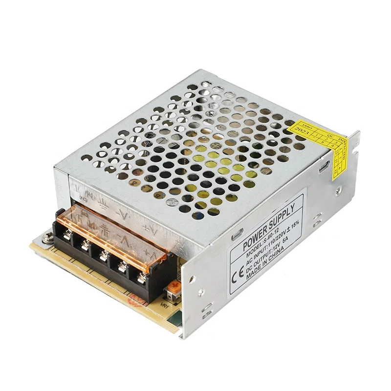 12Volt 5amp Switching Power Supply 110V/ 220V To 12V 5A Led Power Supply 12v 5a  CCTV / LED Strip AC To DC Source Power Adapter