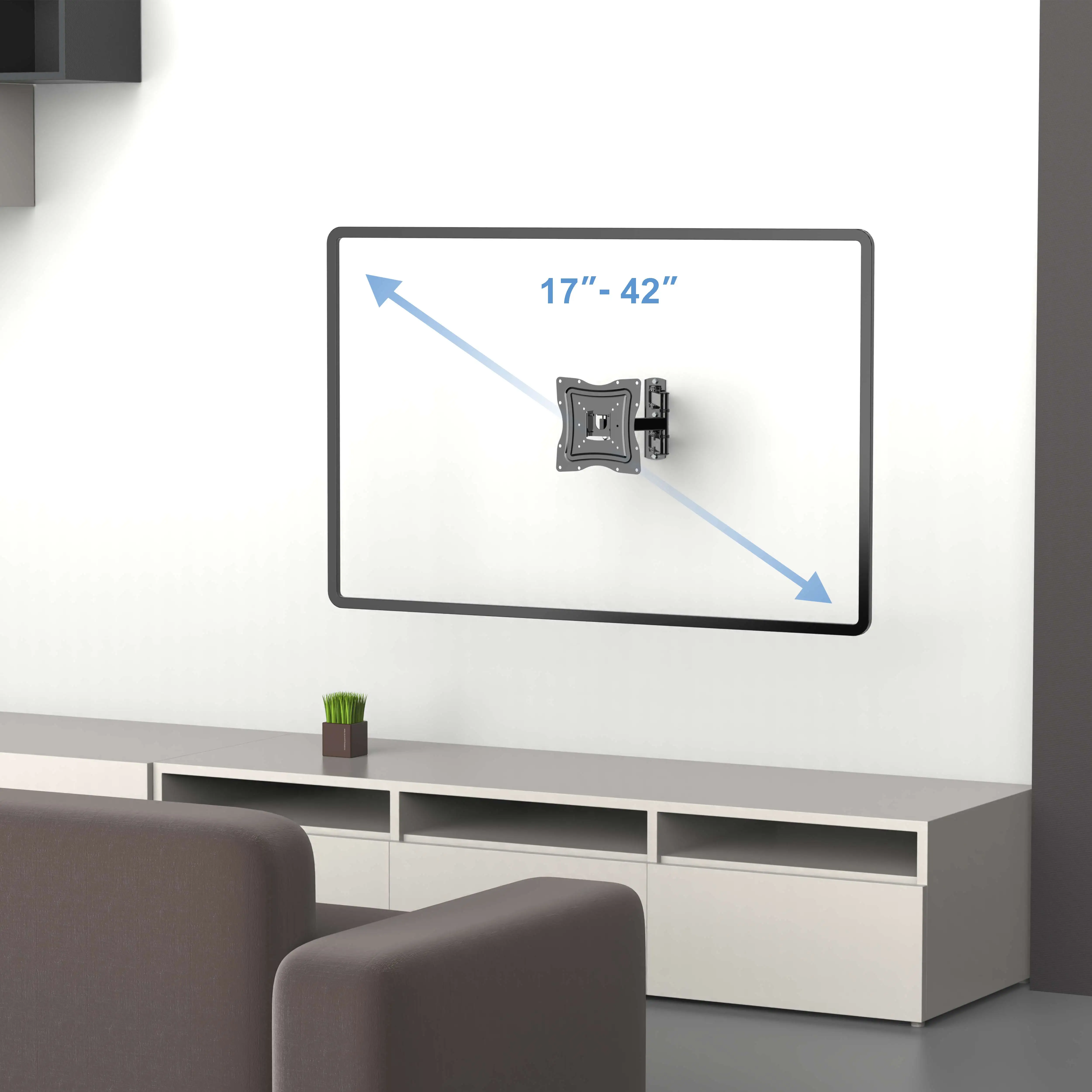 25kg Load Capacity Full Motion Adjustable Lcd Led 180 degrees Swivel Soporte Para TV Wall Mount Bracket Stand