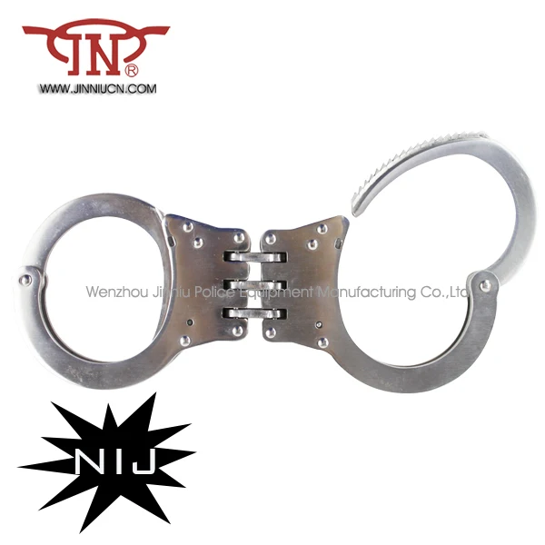 Stainless steel double lock handcuff nij handcuffs with keys factory