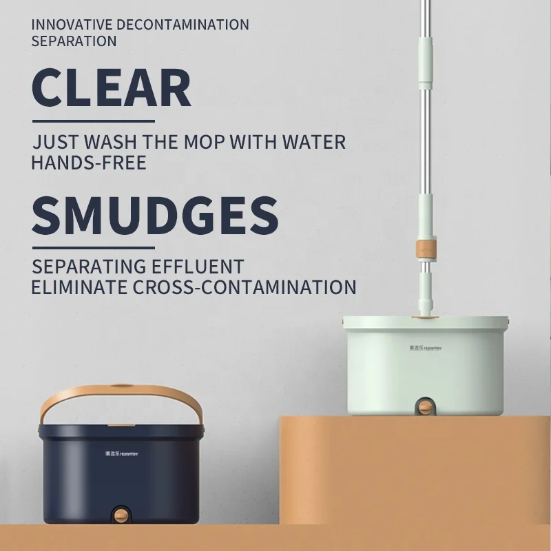 Best Selling 360 Spin Magic Mop Bathroom  Mop  with Bucket  quick clean microfiber lazy squeeze flat mop self squeez