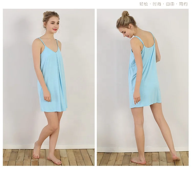 Factory Wholesale Custom Nighty/Wholesale Cotton Sleeveless Knit Nightgown/Night Gown with Pattern