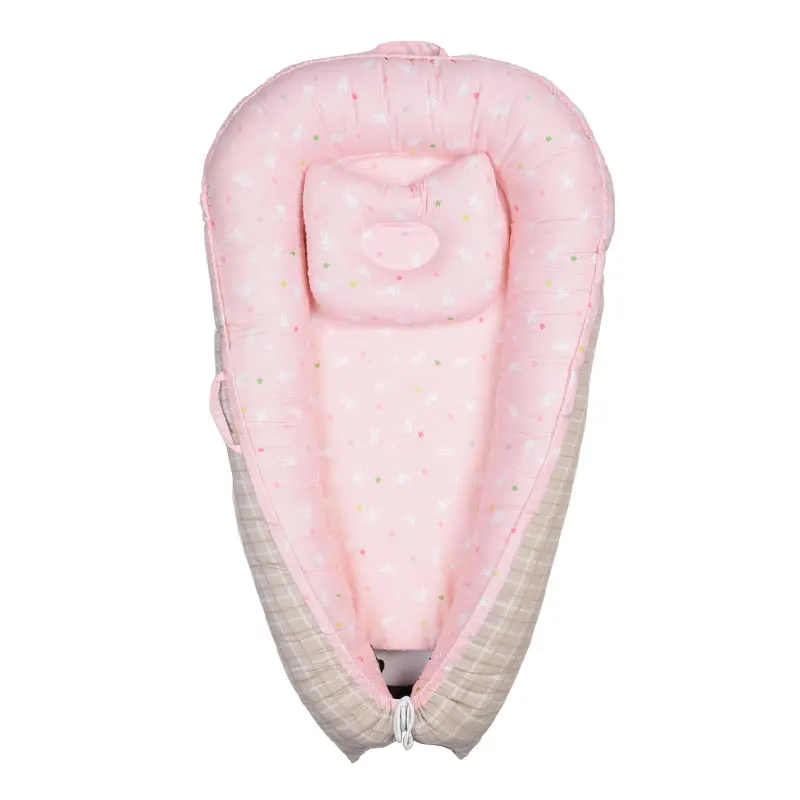 Removable Washable Newborn Lounger Bassinet Printed Baby Bed Nest