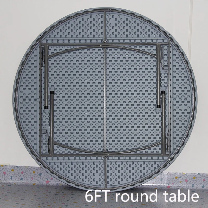 72 inch 6FT White Foldable Outdoor Dinning Party Banquet Wedding Event Plastic Folding Round Table for Sale