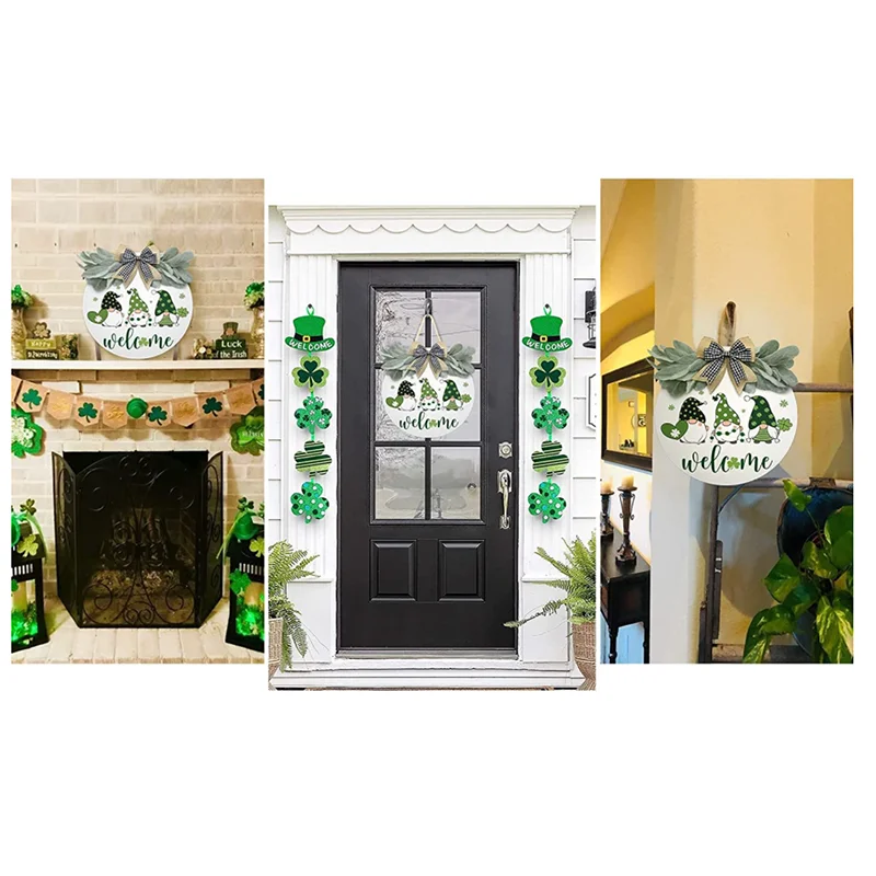 Custom Round Wooden Hanging Front Door Welcome Wall Sign Plaque Board Wooden Decorations for Home Wooden Welcome Sign