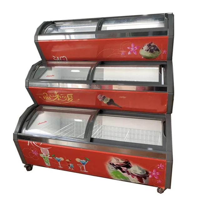 Visimax 3 floors commercial ice cream showcase freezer