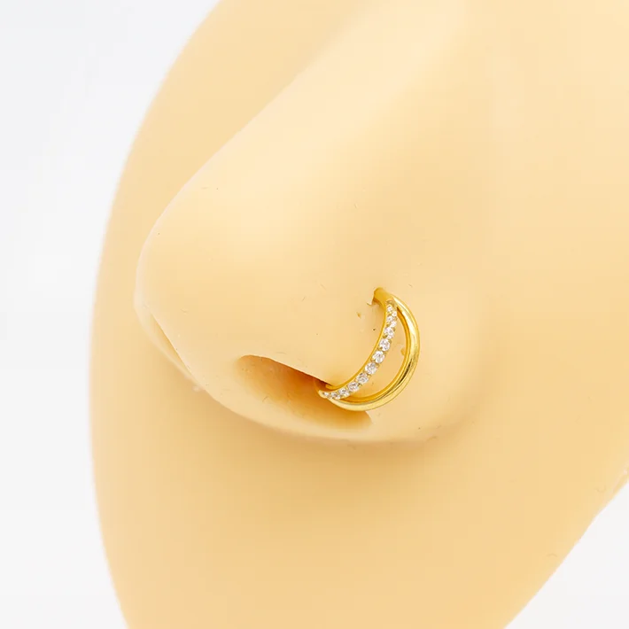 Piercing Jewelry Surgical Stainless Steel Titanium Nose Septum Hoop Rings Captive Beaded Double Sided